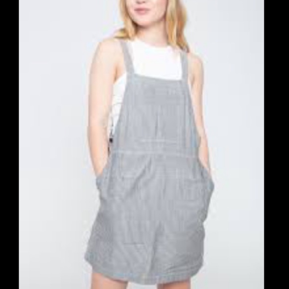 VOLCOM Girls Sunday Strut Dre Black White - Overall Dress | M 10